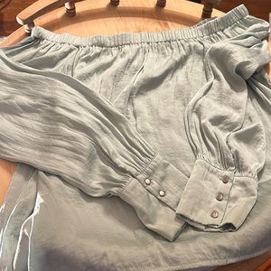 Forever 21, elastic off of the shoulder silk blouse